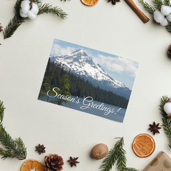 Snow Capped Mount Hood Landscape Holiday Card by northwestphotos at Zazzle