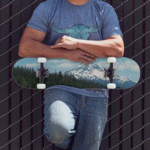 Snow Capped Mount Hood Landscape Skateboard