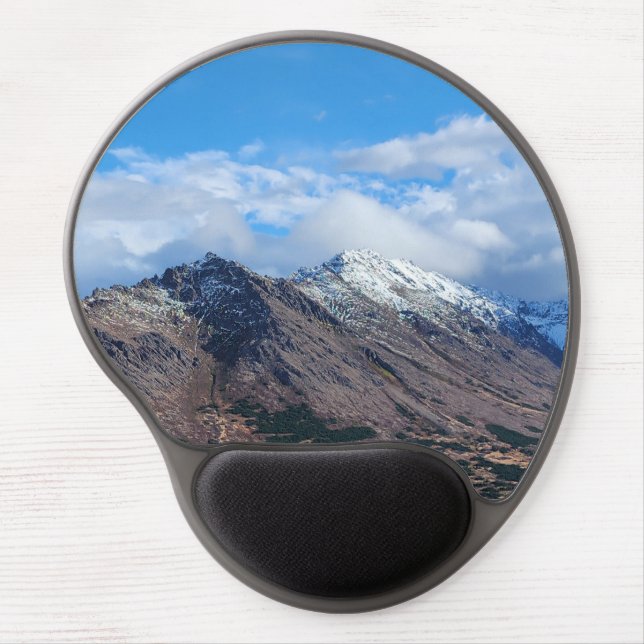 Snow Capped Mountain Landscape Scenic View Gel Mouse Pad (Front)