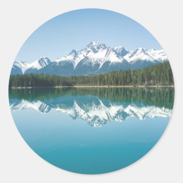 Snow Capped Mountain Reflection Sticker (Front)
