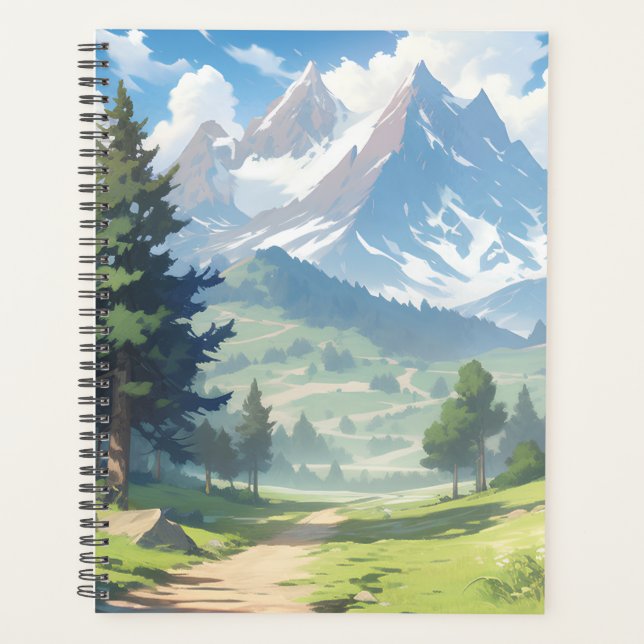 Snow-Capped Mountains and Lush Green Forest Planner (Front)