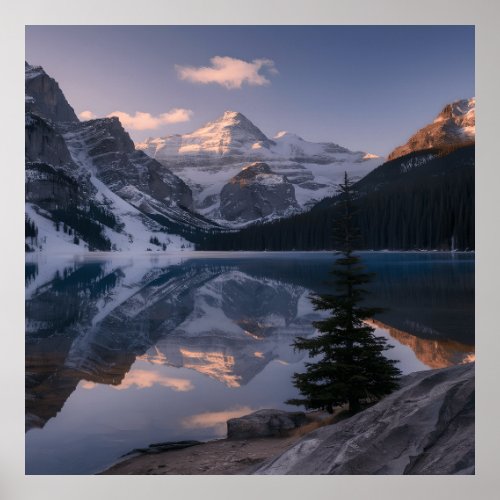 Snow_Capped Mountains at Sunrise Poster