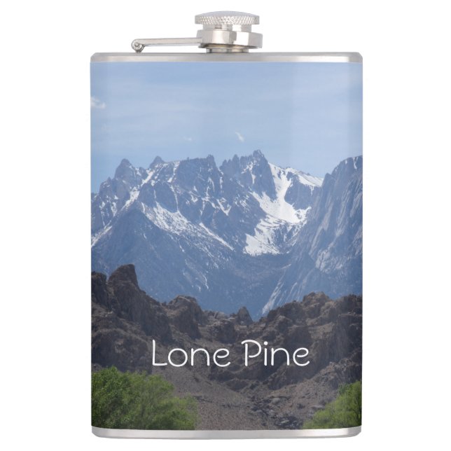Snow capped mountains of Lone Pine       Flask (Front)