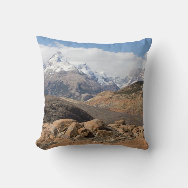 Snow-Capped Mountains Throw Pillow (Front)