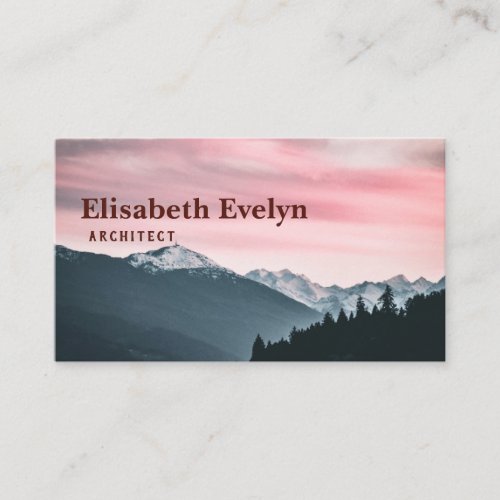 Snow Capped Mountains Under the Cloudy Skies Business Card