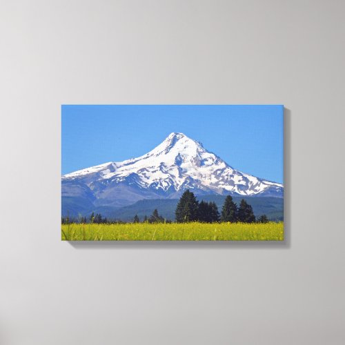 Snow capped Mt Hood in Oregon USA Canvas Print