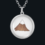 Snow-Capped Peak Mountain Range Climbing Outdoor Silver Plated Necklace<br><div class="desc">Design features an original marker illustration of a snow-capped mountain peak. Great for a camping or climbing enthusiast.</div>