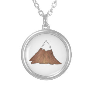 Snow-Capped Peak Mountain Range Climbing Outdoor Silver Plated Necklace