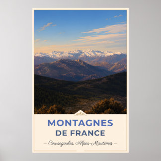 Snow-Capped Peaks of the French Alps Poster
