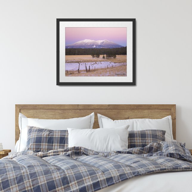 Snow Capped San Francisco Peaks Arizona Sunset Framed Art (Bedroom)