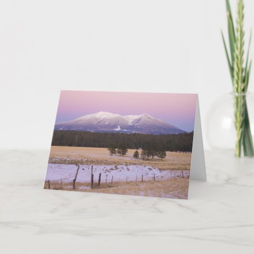 Snow Capped San Francisco Peaks at Sunset Thank You Card