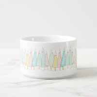 Snow Capped Trees Modern Watercolor Winter Holiday Bowl