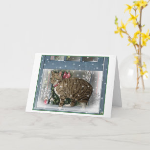 Snow Cat Christmas Card