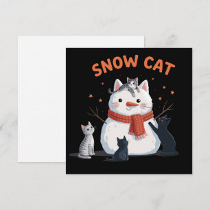 Snow Cat Christmas Cats Lover Gift Holiday Winter  Card