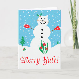 "Snow Cat" Merry Yule Greeting Card