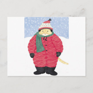 SNOW CAT POSTCARD