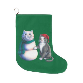 Snow Cats Stocking by gailgastfield at Zazzle
