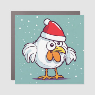 Snow Chicken Car Magnet