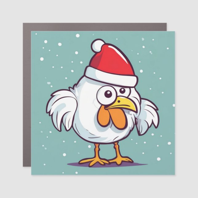 Snow Chicken Car Magnet (Front)