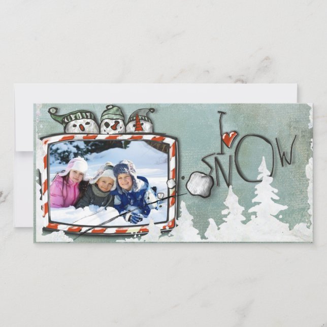 snow christmas photo card (Front)