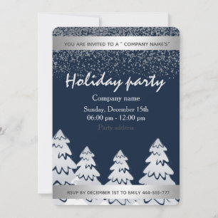 Snow Christmas tree holiday party corporate Invitation