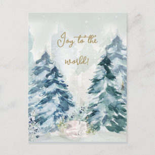 Snow Christmas Tree Holiday Postcard
