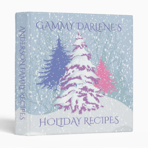 Snow Christmas Tree RECIPES - CHANGE COLOR 3 Ring Binder