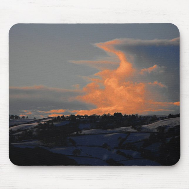 Snow Cloud over Newtown, Powys Mouse Pad (Front)