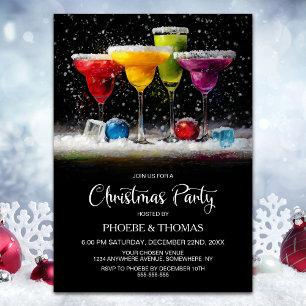 Snow Cocktails Christmas Party Invitation