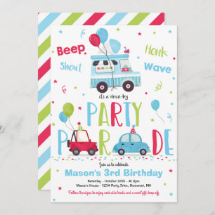 Snow Cone Birthday Party Drive By Birthday Parade Invitation
