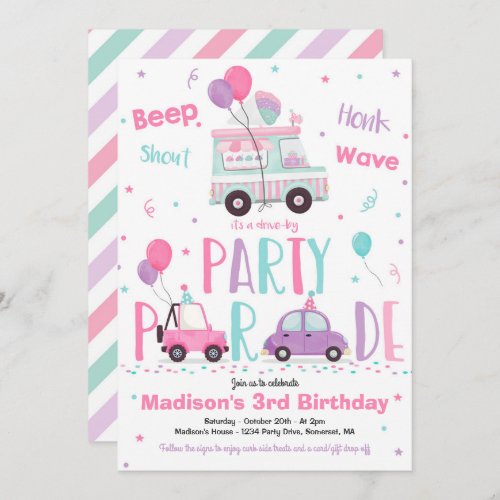 Snow Cone Birthday Party Drive By Birthday Parade Invitation