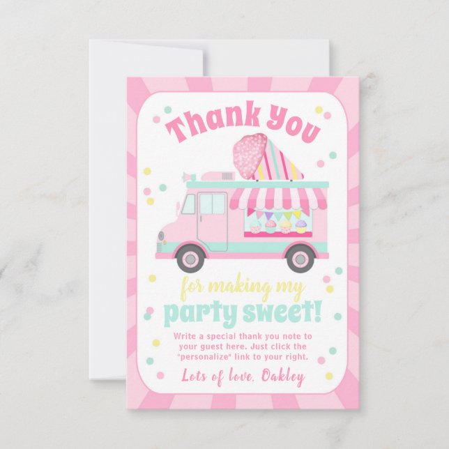 Snow Cone Thank You Card | Shave Ice Thank You (Front)