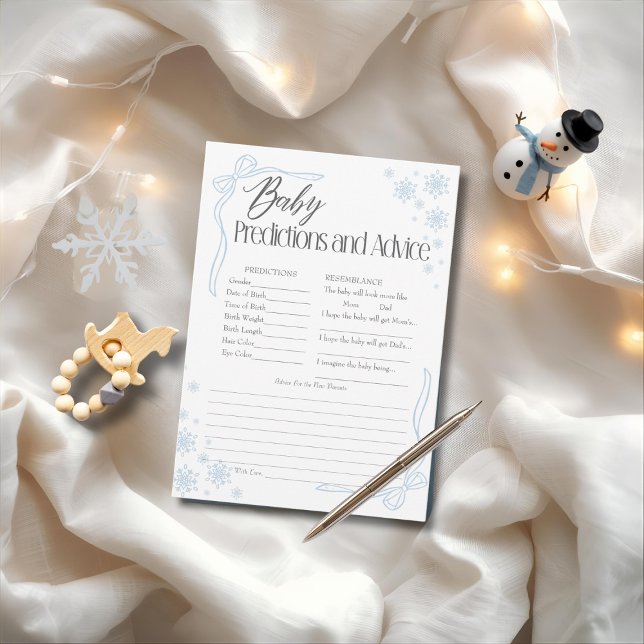 Snow Coquette Blue Baby Predictions & Advice Card  (Snow Coquette Blue Baby Predictions & Advice Card)