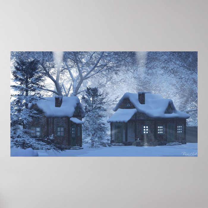 Snow Cottages Print