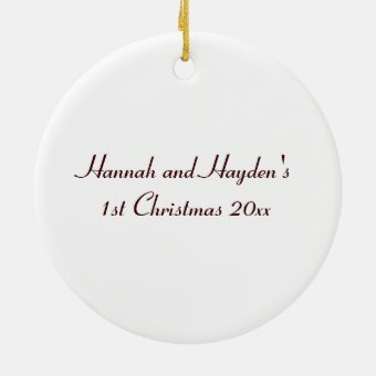 Custom Dated Christmas Love Bird Couple Ceramic Ornament