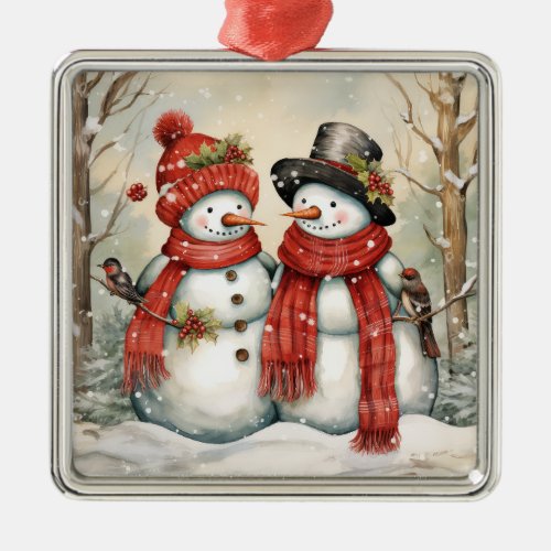 Snow Couple Ornament