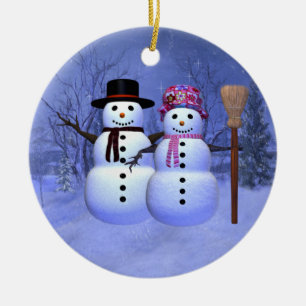 Snow Couple Ornament