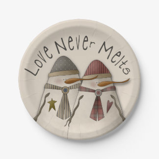 Snow Couple Paper Plates