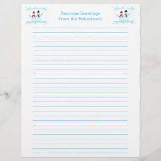 Snow Couple personalized Christmas letterhead