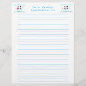 Snow Couple personalized Christmas letterhead (Front)