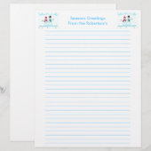 Snow Couple personalized Christmas letterhead (Front/Back)