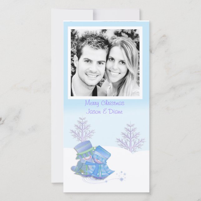 Snow Couple Photo Card (Front)