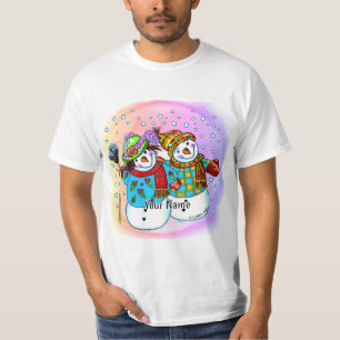 Snow Couple Snowman T-Shirt