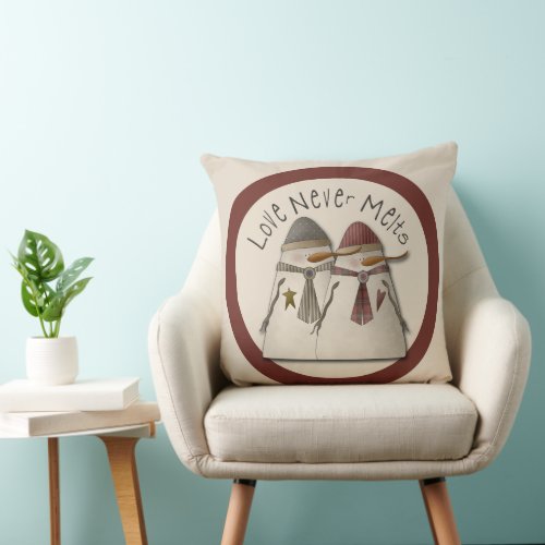 Snow Couple Throw Pillow