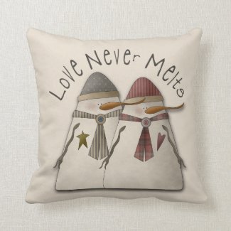 Snow Couple Throw Pillow