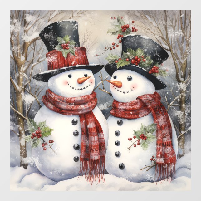Snow Couple Window Cling (Sheet)