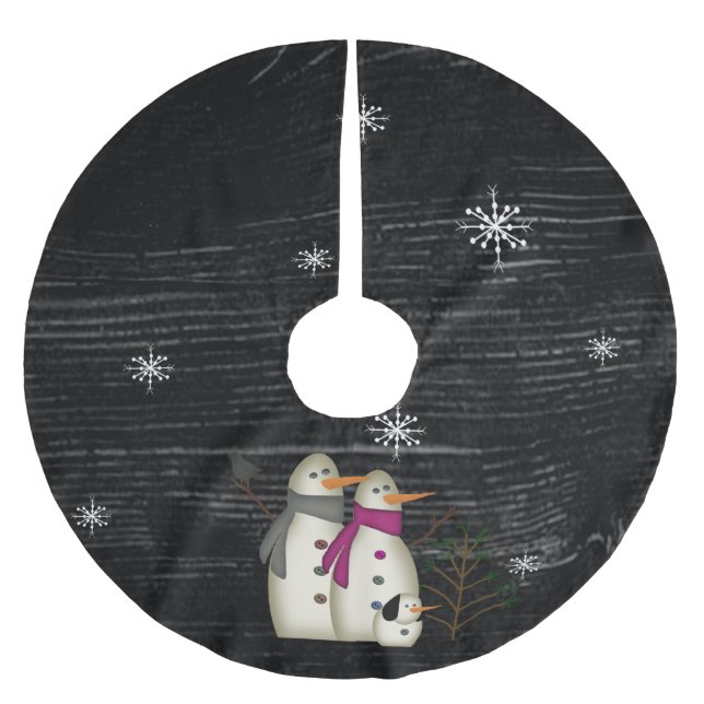 Snow Couple With Dog Tree Skirt (Front)