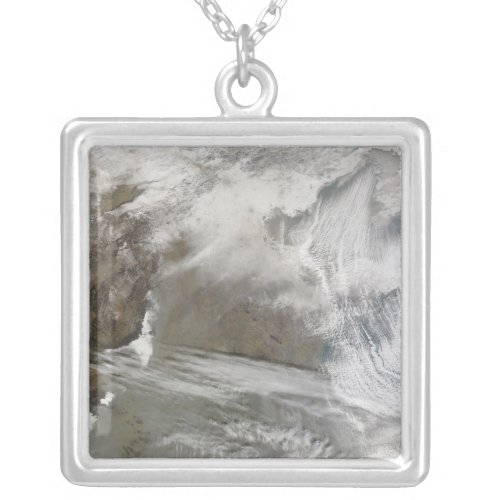 Snow cover encircles Bo Hai Silver Plated Necklace