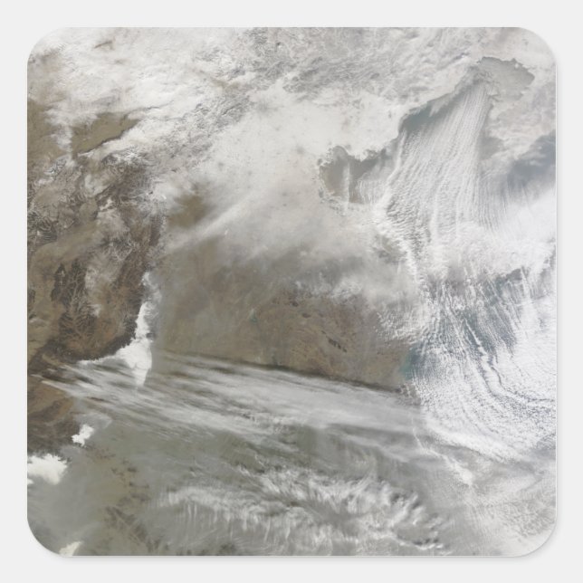 Snow cover encircles Bo Hai Square Sticker (Front)