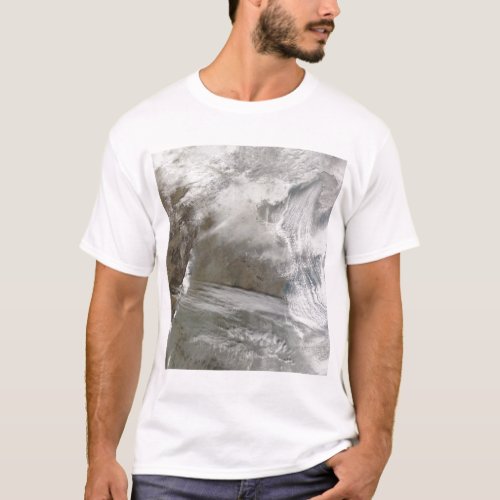 Snow cover encircles Bo Hai T_Shirt